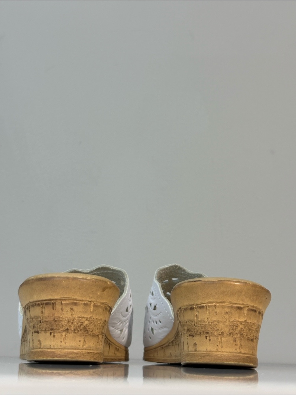 Spring Step Estella White Leather Wedge Slide Sandals Size 35(5) - Picture 6 of 13